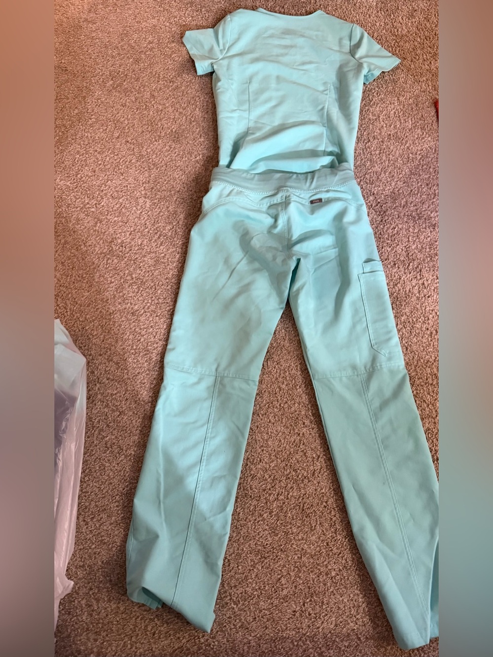 FIGS Technical Collection Scrub Set XXS Seafoam Aqua One Pocket: straight leg - Picture 2 of 7
